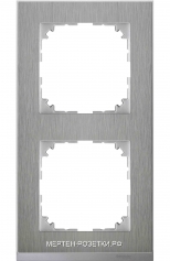 Merten M-Pure Decor 2-постовая рамка, нерж.сталь/цвет алюминия