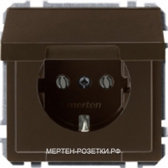 Merten Antik Розетка 1-ая с/з с крышкой (коричневый)