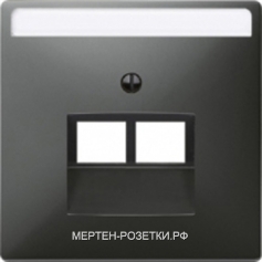 Merten SD Черно-серый Накладка розетки ТЛФ/комп 2-ой наклонной