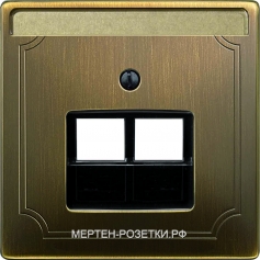 Merten Antik Розетка компьютерная 2-я, экран. 5-й категории (античная латунь)