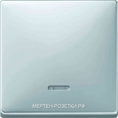 Merten Artec Перекрестный выключатель 1-клав. с 3-х мест с подсв. (алюминий)