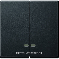 Merten SM Выключатель 2-клав. с подсветкой (антрацит)