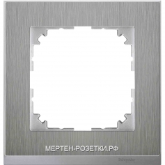 Merten M-Pure Decor 1-постовая рамка, нерж.сталь/цвет алюминия