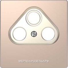 Merten D-Life Телевизионная проходная розетка  TV-FM-SAT (шампань металл)