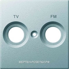 Merten SM Алюминий Накладка розетки TV-FM с маркир