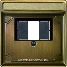 Merten Antik Розетка акустическая 1-я, цвет антрацит (под зажим) (античная латунь)