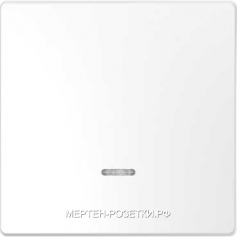 Merten D-Life Выключатель 1-клавишный проходной с подсветкой (с двух мест) (белый)