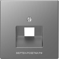 Merten D-Life Компьютерная одинарная розетка кат.6 (нержавеющая сталь)