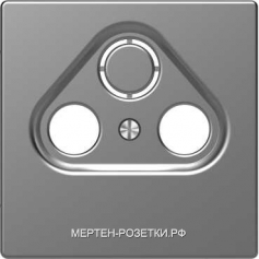 Merten D-Life Телевизионная проходная розетка  TV-FM-SAT (нержавеющая сталь)