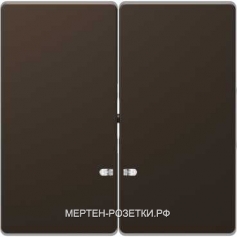 Merten D-Life Выключатель 2-клавишный с подсветкой (Мокка металл)