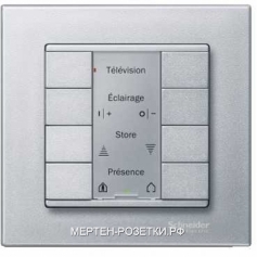 Merten SM Алюминий 4-кнопочный выключатель plus для Instabus EIB/EIB Easy